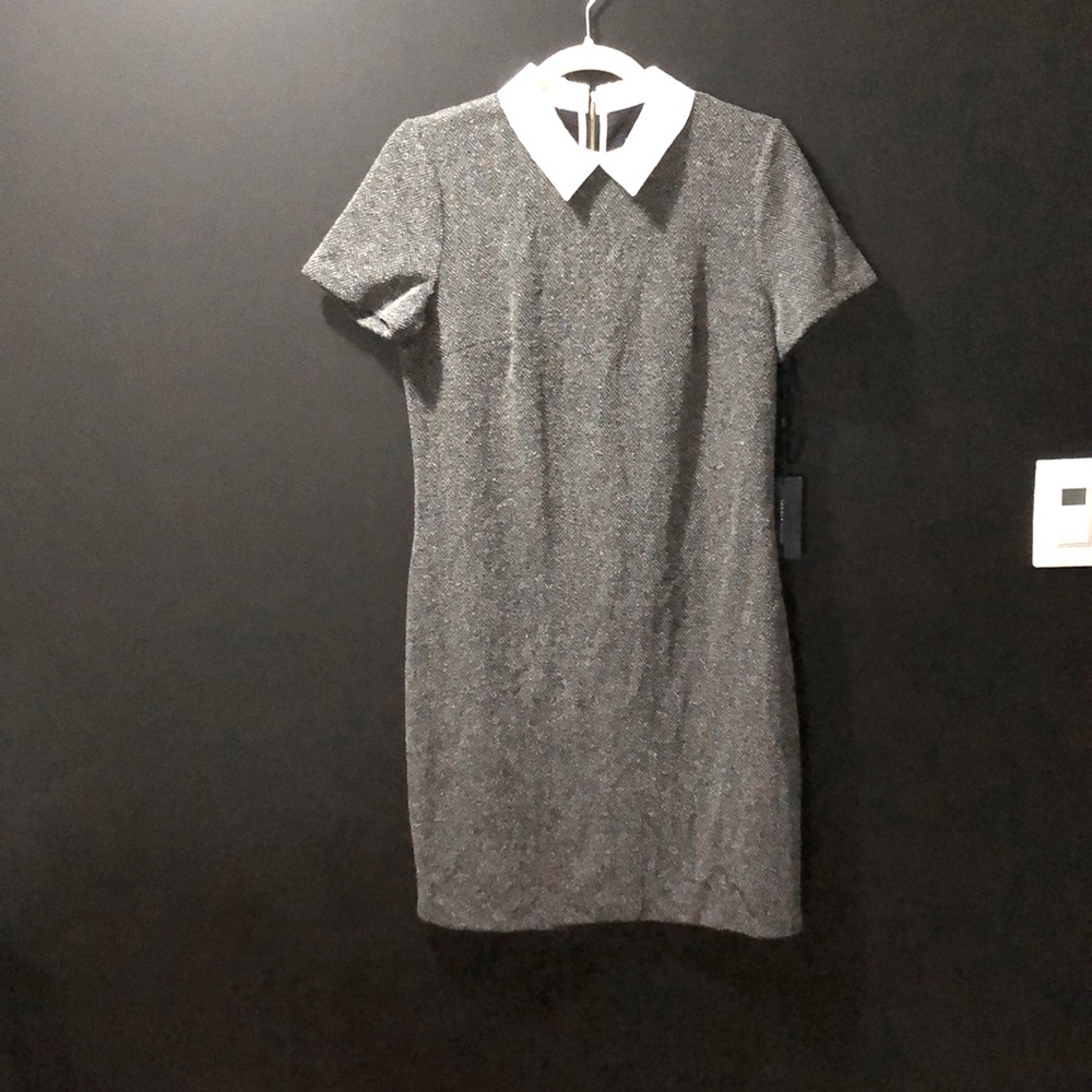 Tommy Hilfiger herringbone tweed with shirt collar dress